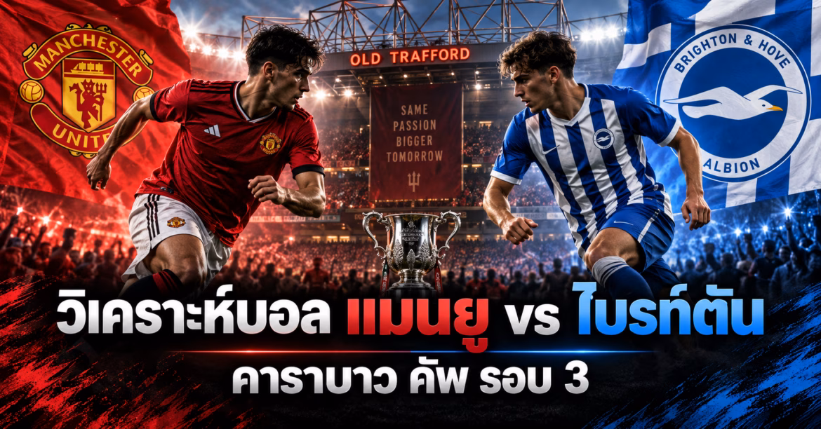 วิเคราะห์บอล แมนยู vs ไบรท์ตัน คาราบาว คัพ รอบ 3 ลุ้นคืนฟอร์ม 0 (0)